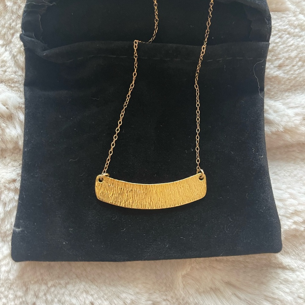Gorjana Gold Plated Necklace, Brushed Texture